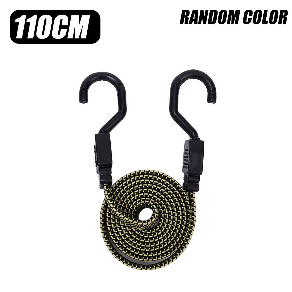 Flat Bungee Cords Elastic Luggage Strap Rope with Hooks Car Bike Various length