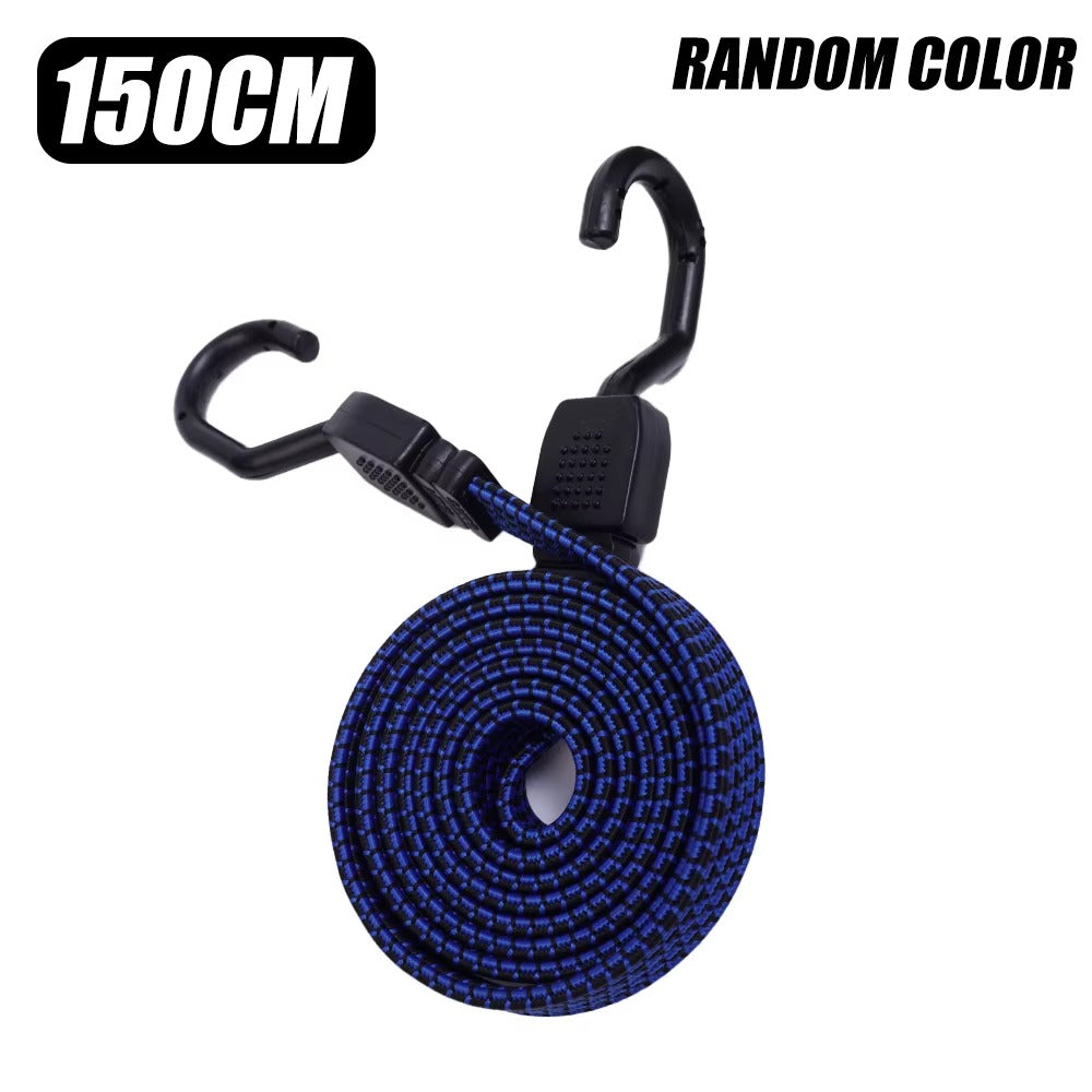 Flat Bungee Cords Elastic Luggage Strap Rope with Hooks Car Bike Various length
