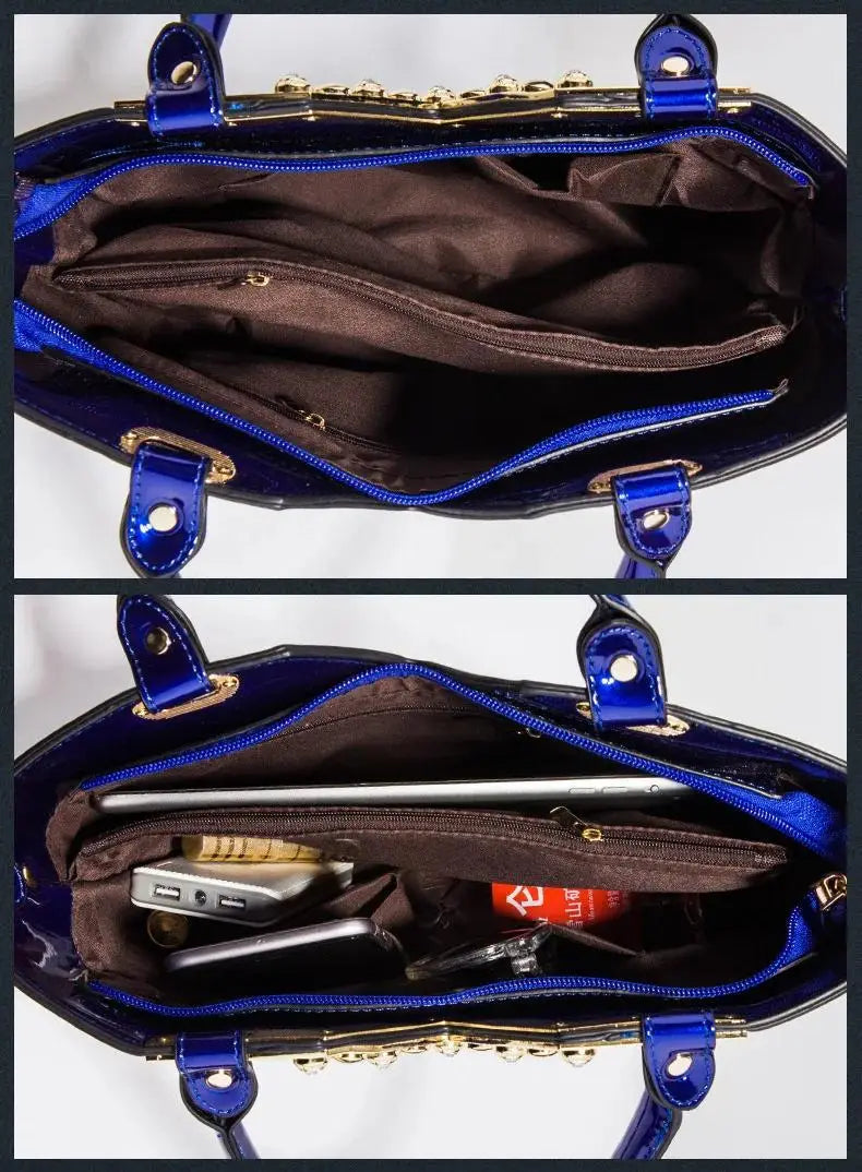 Shoulder Tote Handbag Patent Leather Shoulder Tote Handbag for Women