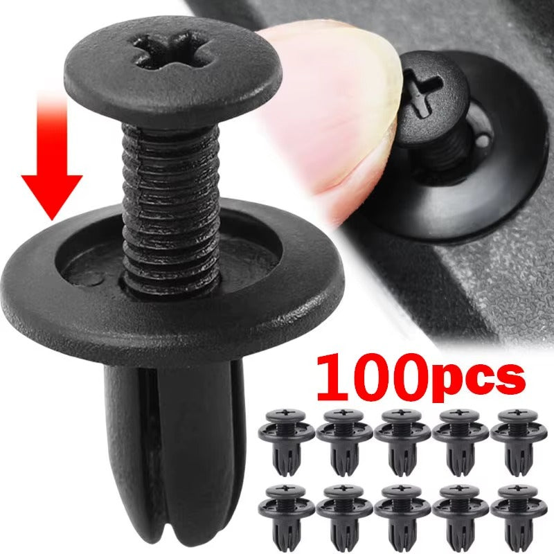 8mm Plastic Rivets Fasteners Screw Car Bumper Fender Black Rivet Car Fastener Clips for Toyota Focus Kia Nissan