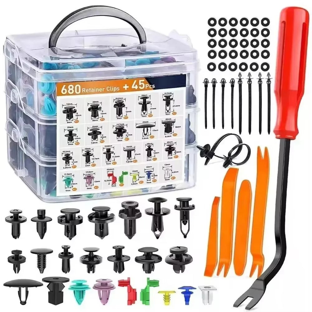 Plastic Car Fastener Clips Kit Mixed Car Bumper Door Trim Panel Auto Bumper Rivet Retainer Push Engine Cover