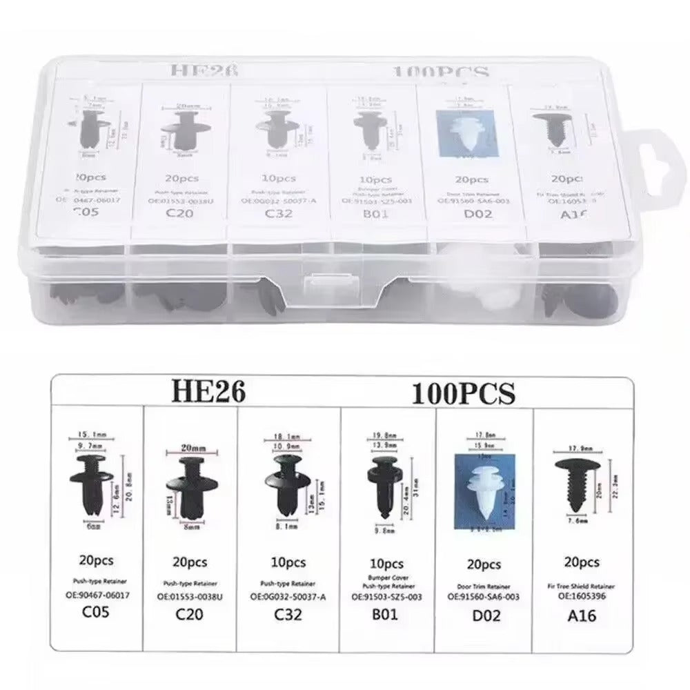 Plastic Car Fastener Clips Kit Mixed Car Bumper Door Trim Panel Auto Bumper Rivet Retainer Push Engine Cover