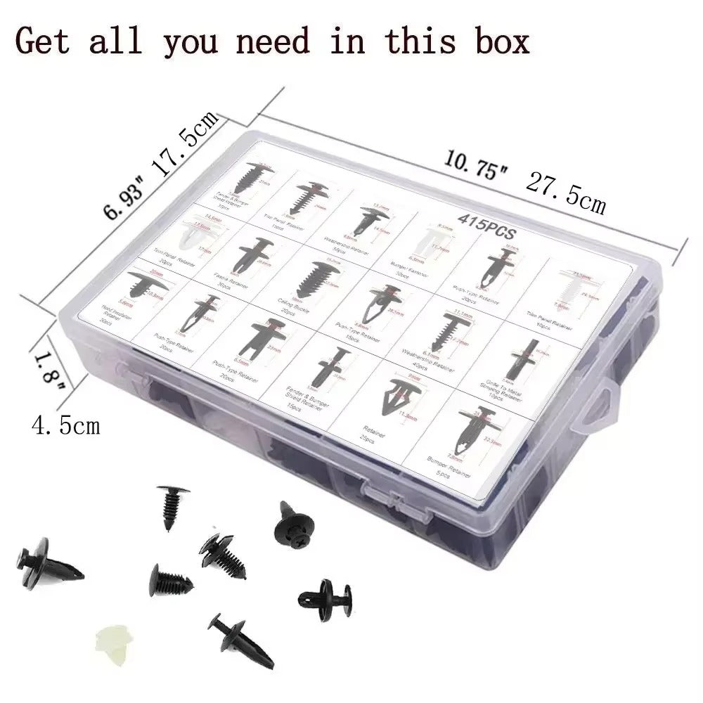 Plastic Car Fastener Clips Kit Mixed Car Bumper Door Trim Panel Auto Bumper Rivet Retainer Push Engine Cover