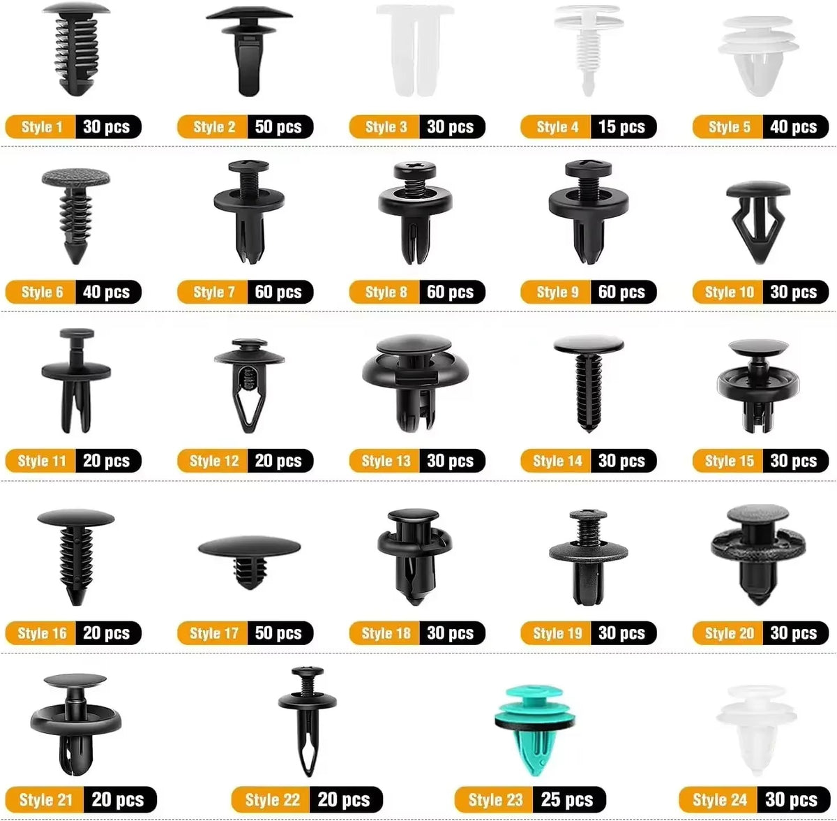 Plastic Car Fastener Clips Kit Mixed Car Bumper Door Trim Panel Auto Bumper Rivet Retainer Push Engine Cover