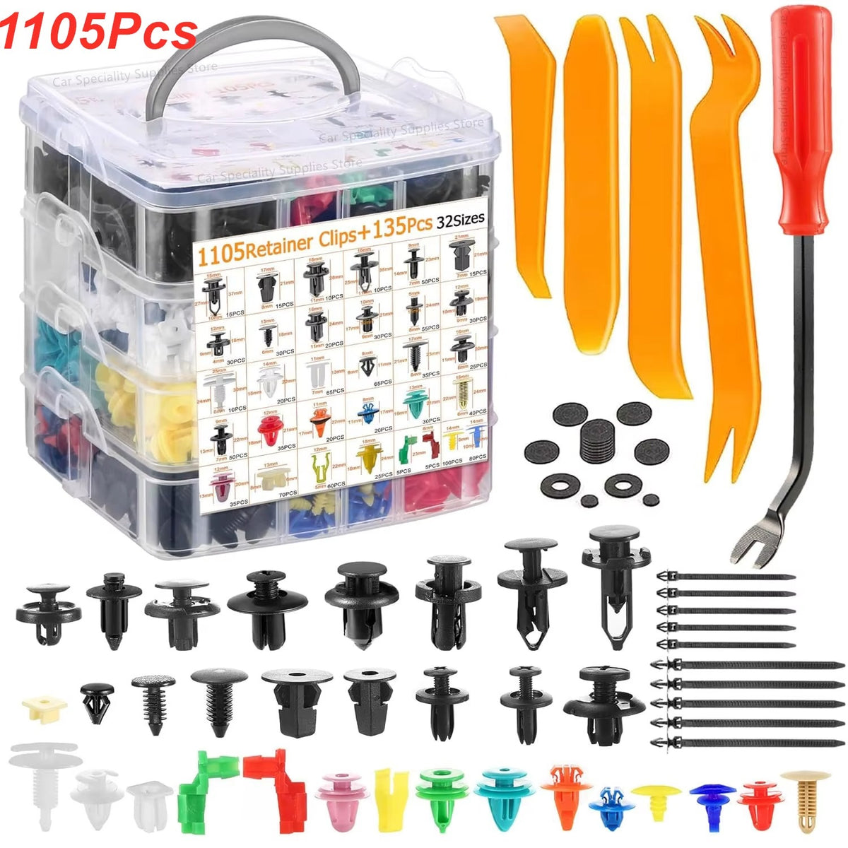 Plastic Car Fastener Clips Kit Mixed Car Bumper Door Trim Panel Auto Bumper Rivet Retainer Push Engine Cover