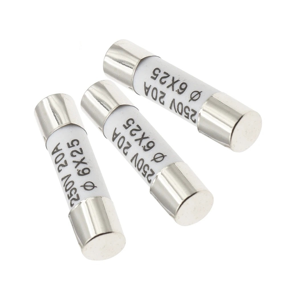 10Pcs Ceramic Fuse Ceramic Tube 6X25MM 0.5A 1A 2A 3A 5A 6A 7A 8A 10A 15A 20A 30A