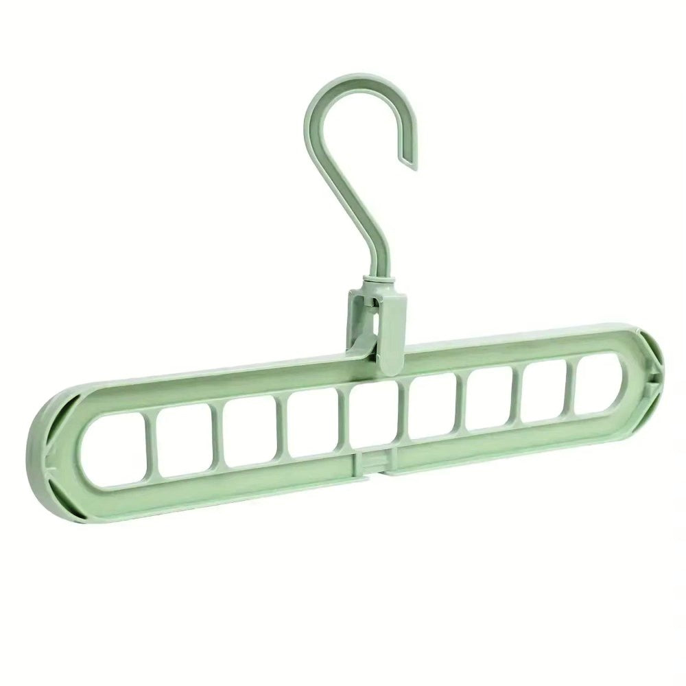 Clothes Hanger 9 Hole Space-saving Fold-able Hanger 360 Rotation Random Colour