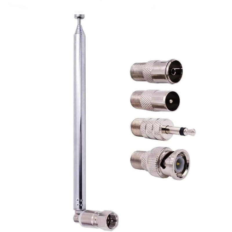 Radio Antenna FM Telescopic Screw F Rod Antenna 3.5mm Adapter for AV Stereo