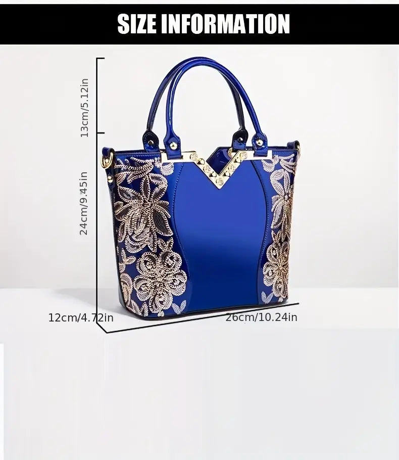 Shoulder Tote Handbag Patent Leather Shoulder Tote Handbag for Women