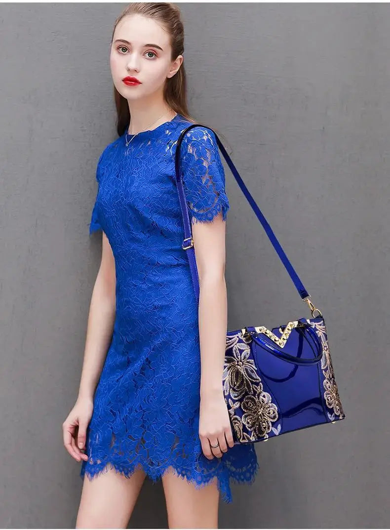 Shoulder Tote Handbag Patent Leather Shoulder Tote Handbag for Women