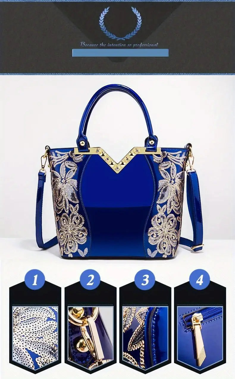 Shoulder Tote Handbag Patent Leather Shoulder Tote Handbag for Women