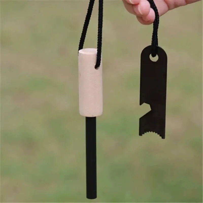 Magnesium Fire Starter Kit Portable Flint Steel Survival Lighter Camping Outdoor