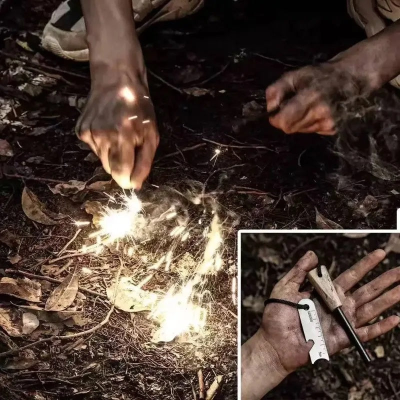 Magnesium Fire Starter Kit Portable Flint Steel Survival Lighter Camping Outdoor
