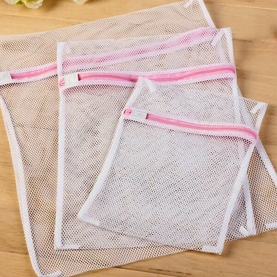 3x Zipped Laundry Washing Machine bags Mesh Net for Bra Socks Lingerie Underwear to Wash