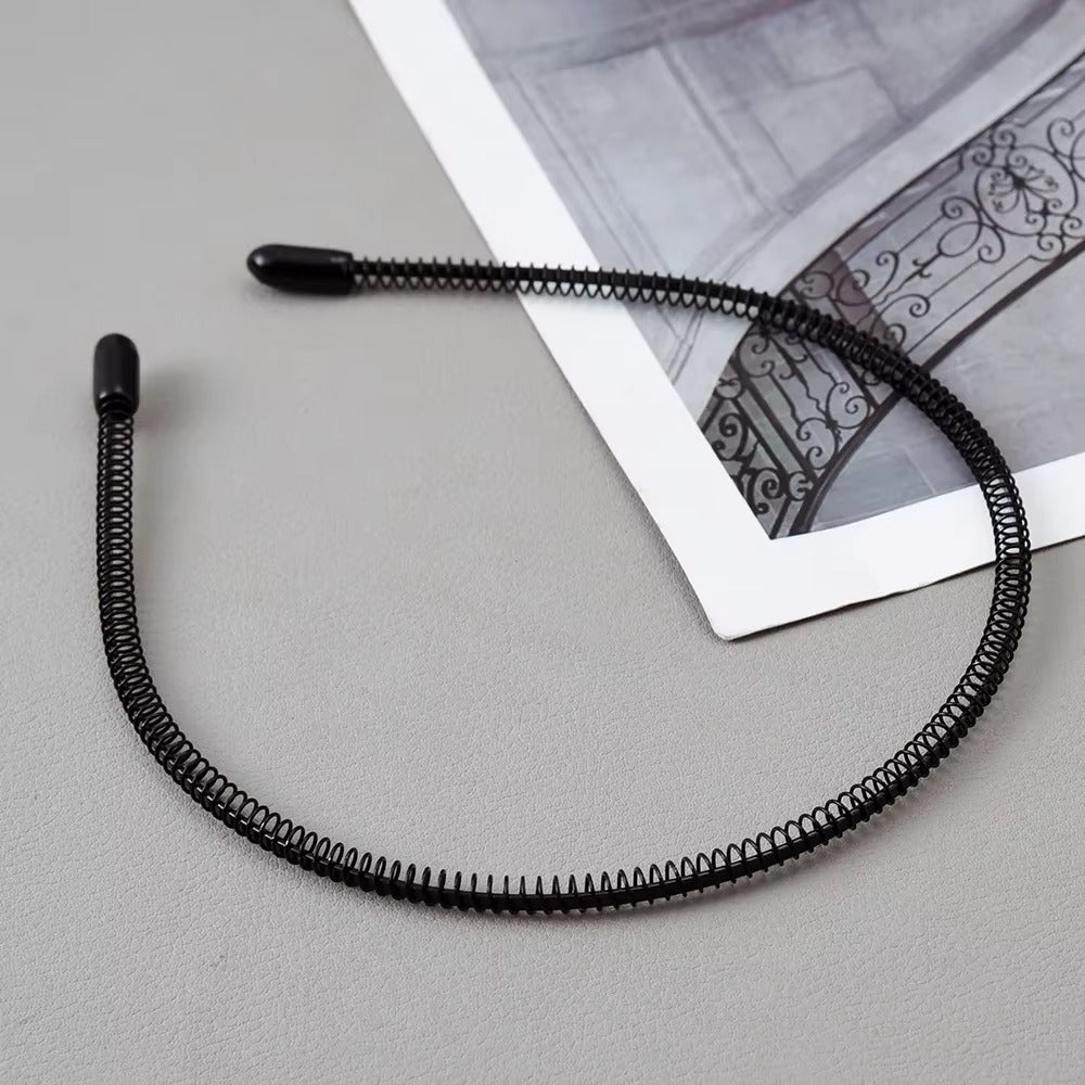 Black Metal Sports Hairband Headband Wave Alice Style Hair band Unisex Men Women