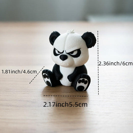 Funny Angry Panda figurines Sculpture Ornament Gift for Friends Family 5cmx4.5cm