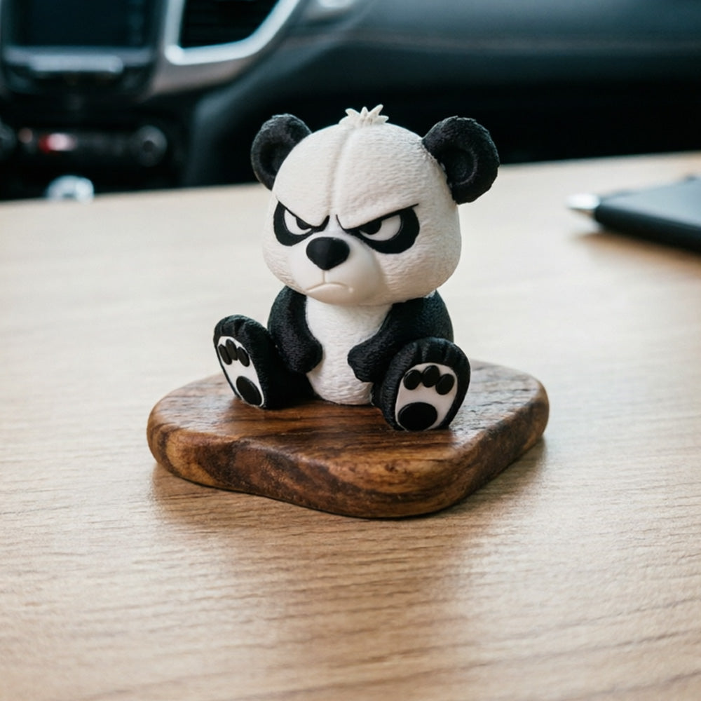 Funny Angry Panda figurines Sculpture Ornament Gift for Friends Family 5cmx4.5cm