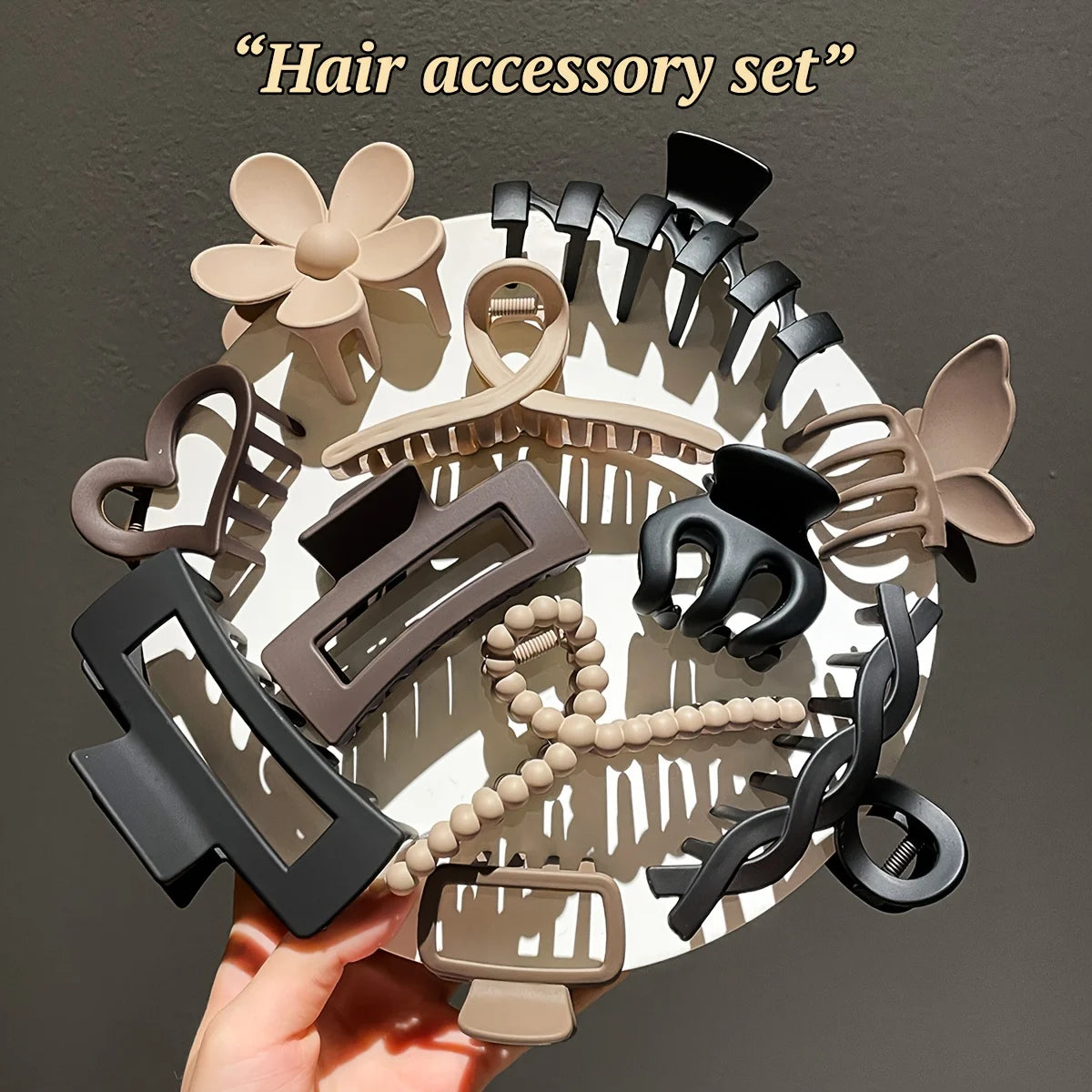 11pcs Women's High-end Frosted Clip Set Women's Back Head Hair Shark Clip Headwear