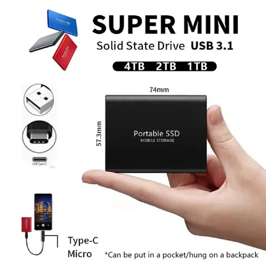 SSD High-speed Portable External Hard Drive Solid-state Drives for Laptop PC