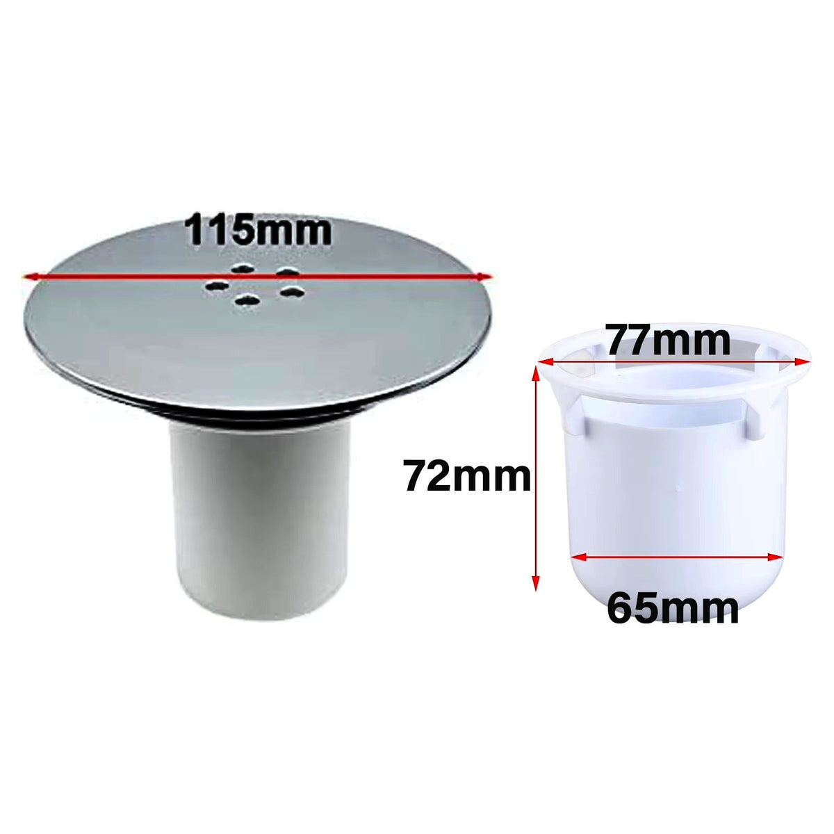 Shower Drain Trap Cover Shower Plughole Cover 115mm Plug Drain Replacement