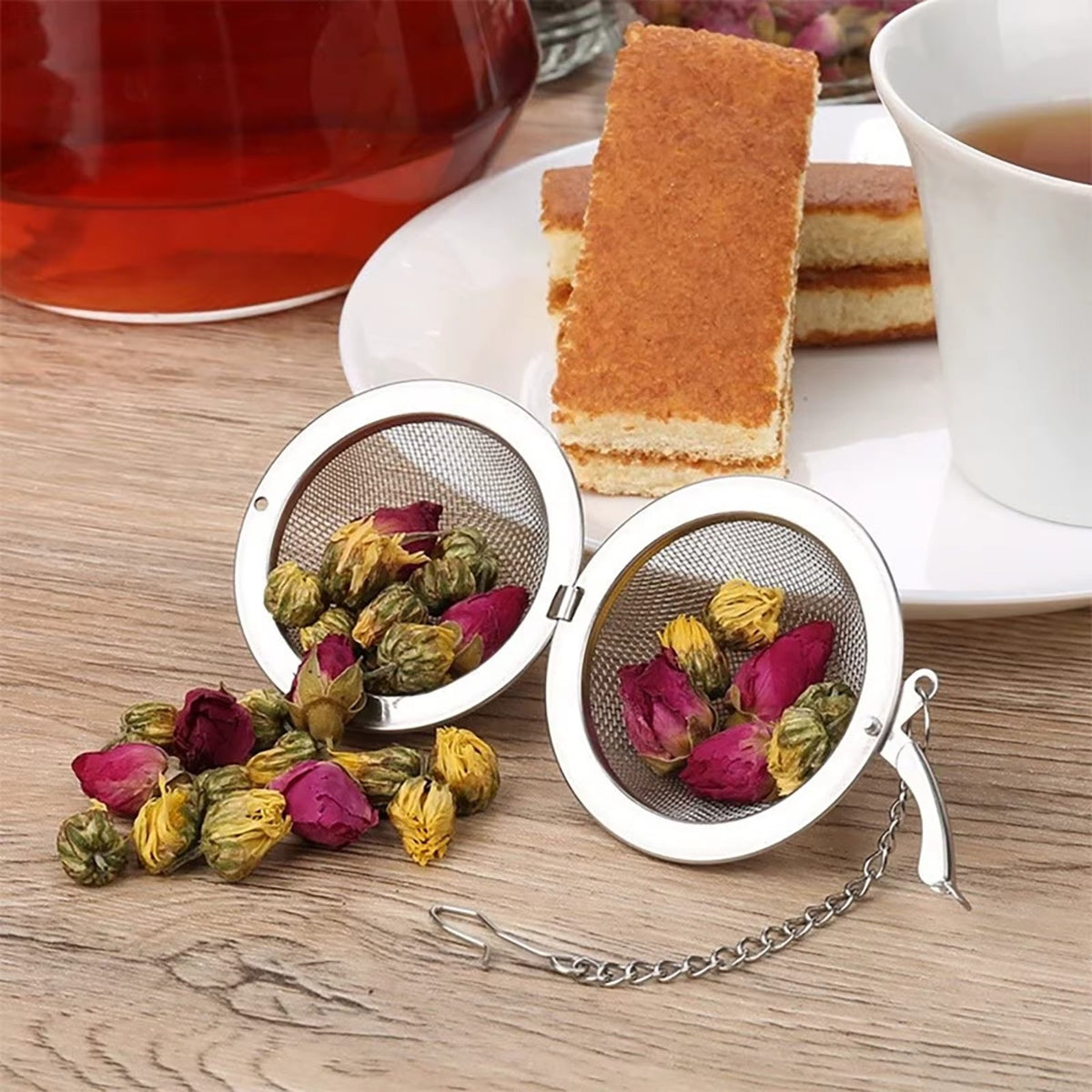 Tea Ball Strainer Infuser - Pack of 2 - Stainless Steel Mesh Filter Herb Spice