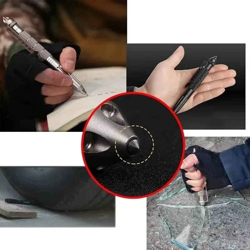 Tactical Pen Office Emergency Glass Breaker , Multi Functional Tactical Pen High Quality Steel Anti Skid Portable Self Defense Pen Aluminum Glass Breaker Survival Tool