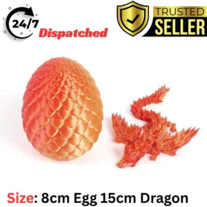 3D Printed Dragon egg Surprise Dragon Egg Articulating Gemstone Dragon Fidget Toy