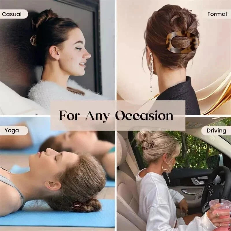 Flat Hair Clips for Thick Thin Hair Round Lay Down Claw Clips for Women, Random colour