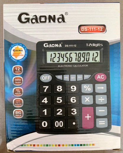 12 Digit Desktop Calculator with Large LCD Display, Button, AA one cell Battery