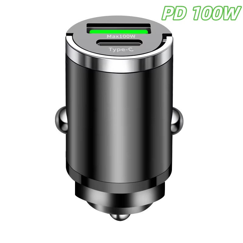 100W Fast Car Charger Mini Dual USB Type-C PD Phone Socket Adapter For Iphone Samsung