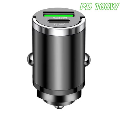 100W Fast Car Charger Mini Dual USB Type-C PD Phone Socket Adapter For Iphone Samsung