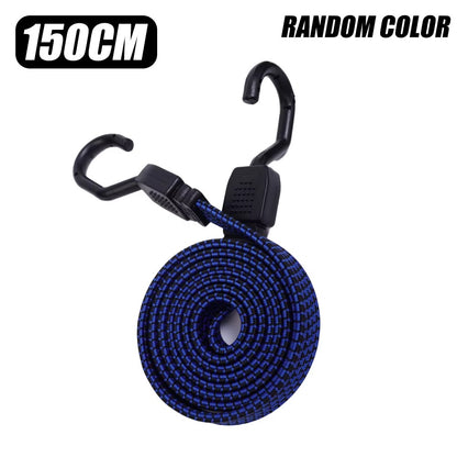 Flat Bungee Cords Elastic Luggage Strap Rope with Hooks Car Bike Various length