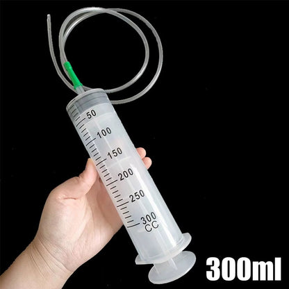 Large Capacity Syringe Reusable Pump Oil Measuring with 100-550ml 1M Clear Tube