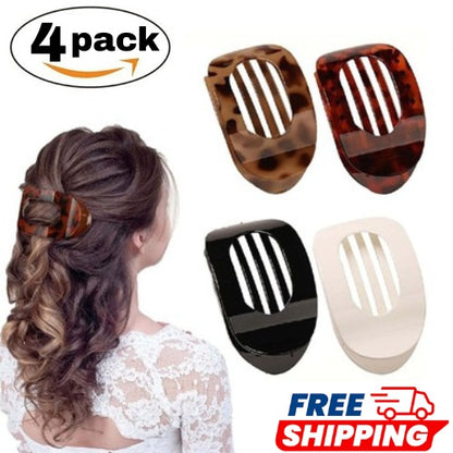 Flat Hair Clips for Thick Thin Hair Round Lay Down Claw Clips for Women, Random colour