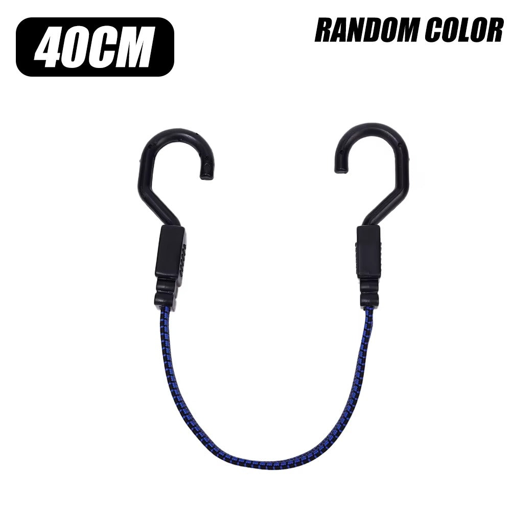 Flat Bungee Cords Elastic Luggage Strap Rope with Hooks Car Bike Various length