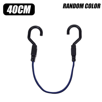 Flat Bungee Cords Elastic Luggage Strap Rope with Hooks Car Bike Various length