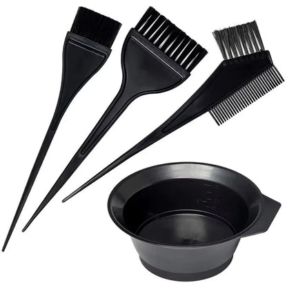 4pcs Hair Dye Kit Set Professional Hair Colour Dyeing Bowl Stirring Brush tools