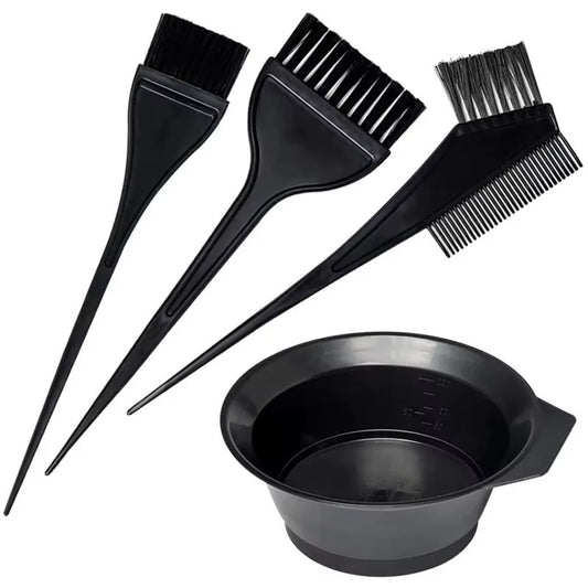 4pcs Hair Dye Kit Set Professional Hair Colour Dyeing Bowl Stirring Brush tools