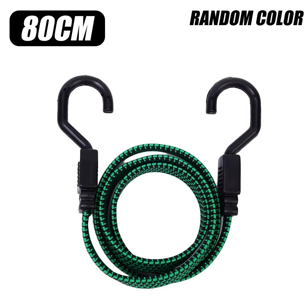 Flat Bungee Cords Elastic Luggage Strap Rope with Hooks Car Bike Various length