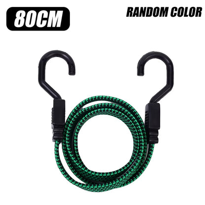 Flat Bungee Cords Elastic Luggage Strap Rope with Hooks Car Bike Various length