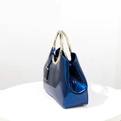 Stylish PU Leather Blue Handbag for women