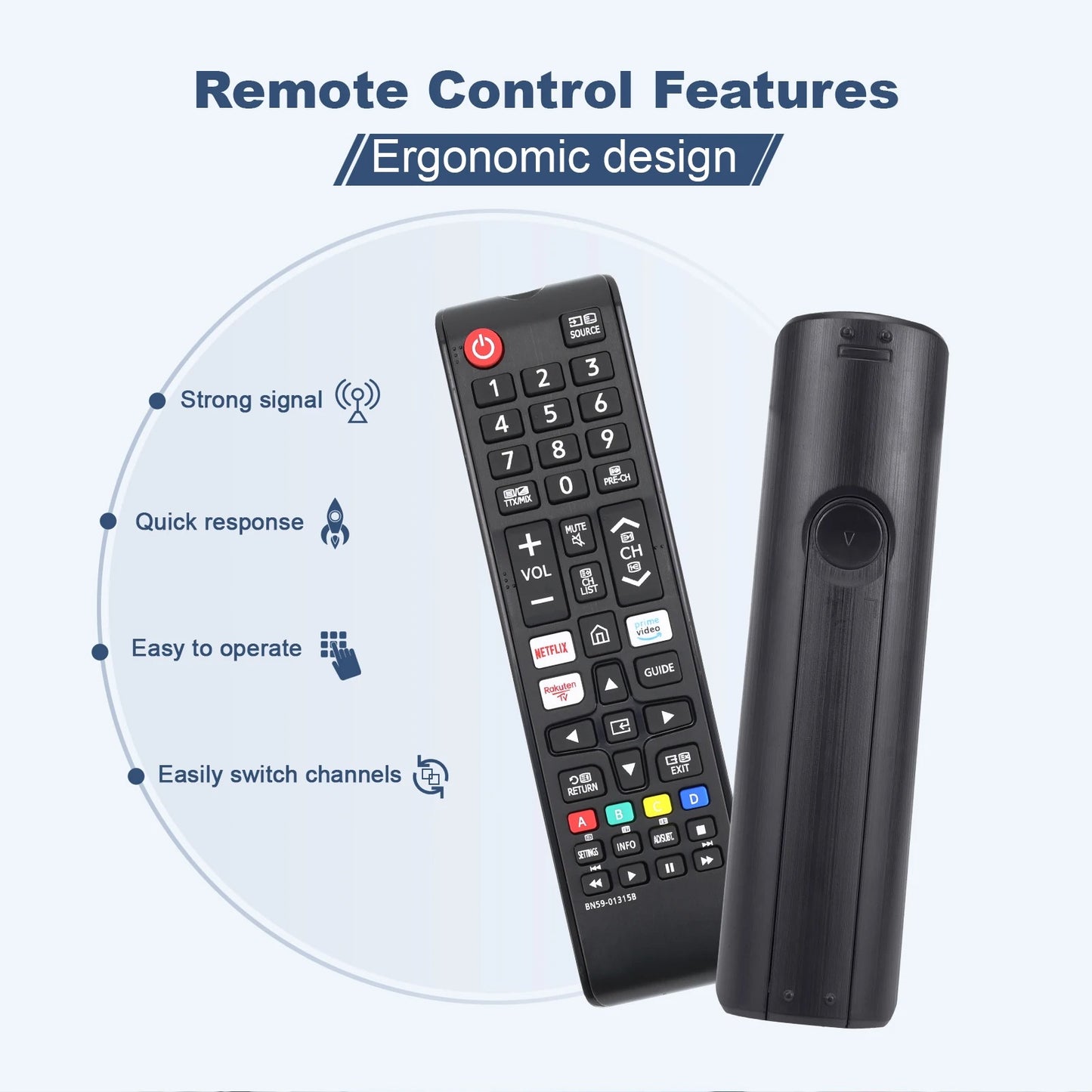 Replacement remote BN59-01315B for Samsung smart TV Series UE50RU71 UE55RU7105