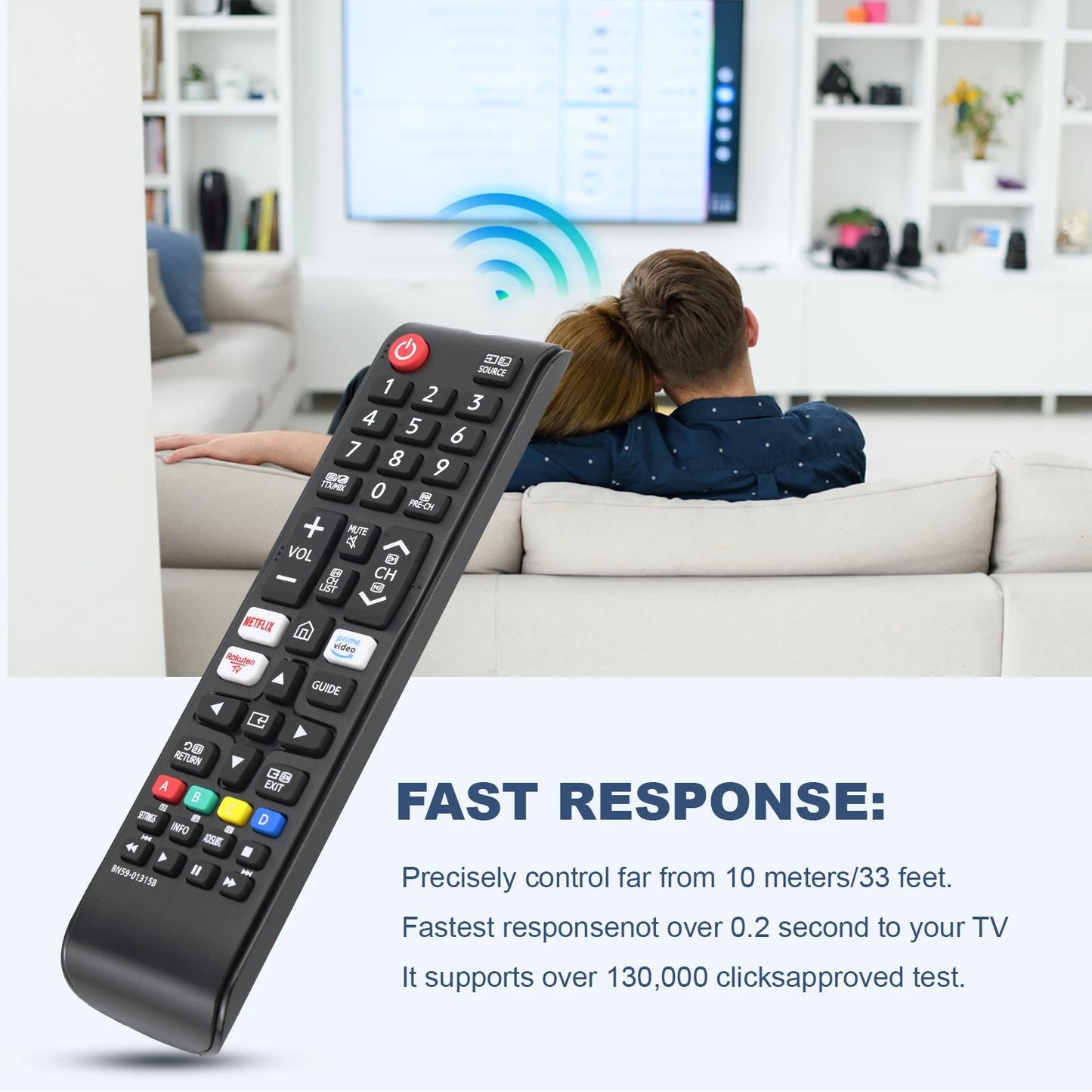 Replacement remote BN59-01315B for Samsung smart TV Series UE50RU71 UE55RU7105