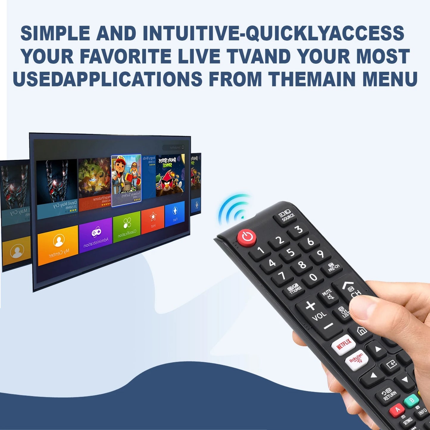 Replacement remote BN59-01315B for Samsung smart TV Series UE50RU71 UE55RU7105