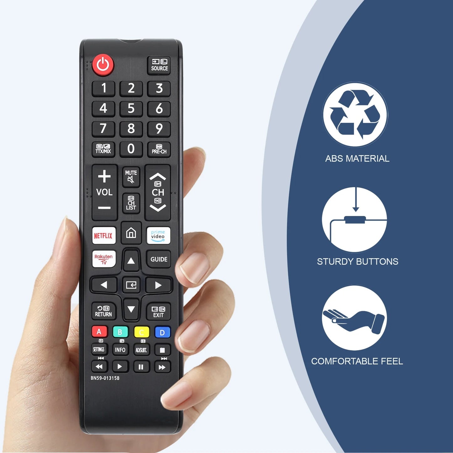 Replacement remote BN59-01315B for Samsung smart TV Series UE50RU71 UE55RU7105