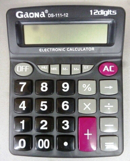 12 Digit Desktop Calculator with Large LCD Display, Button, AA one cell Battery