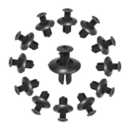 8mm Plastic Rivets Fasteners Screw Car Bumper Fender Black Rivet Car Fastener Clips for Toyota Focus Kia Nissan