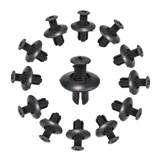 8mm Plastic Rivets Fasteners Screw Car Bumper Fender Black Rivet Car Fastener Clips for Toyota Focus Kia Nissan