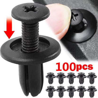8mm Plastic Rivets Fasteners Screw Car Bumper Fender Black Rivet Car Fastener Clips for Toyota Focus Kia Nissan