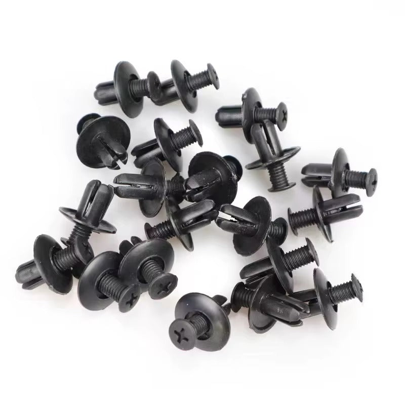 8mm Plastic Rivets Fasteners Screw Car Bumper Fender Black Rivet Car Fastener Clips for Toyota Focus Kia Nissan